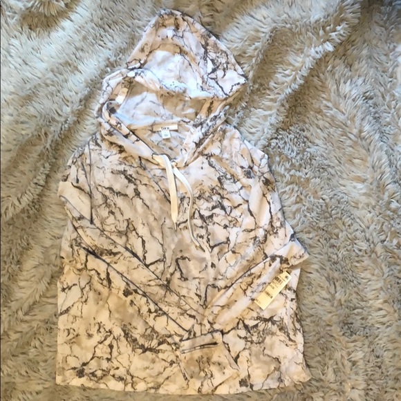 Bar III marble maze cropped hoodie, so soft!! - Picture 2 of 5